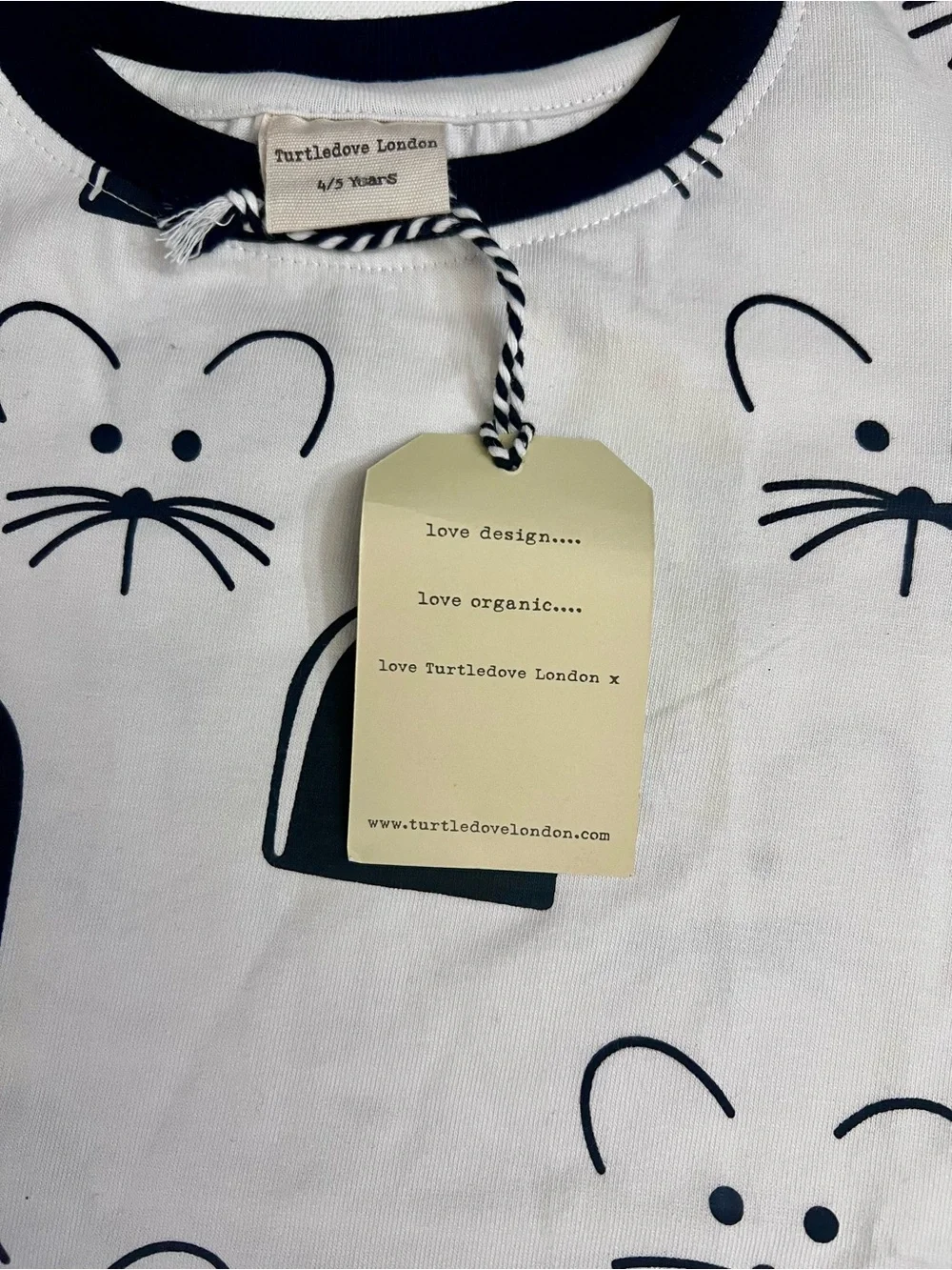 Turtledove London Organic Cotton Mouse Print Dress Girls 4-5 Years NWT